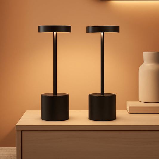 LED Cordless Table Lamps Black Outdoor Rechargeable