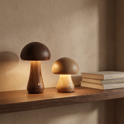 Wooden Mushroom Lamp